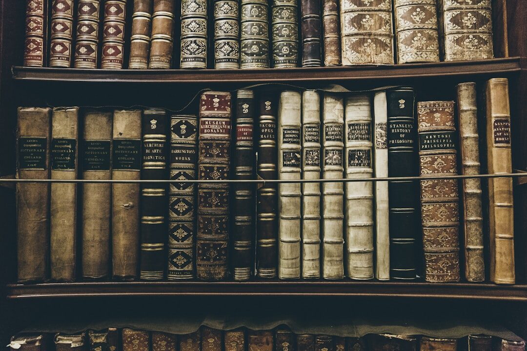 detective books on shelf