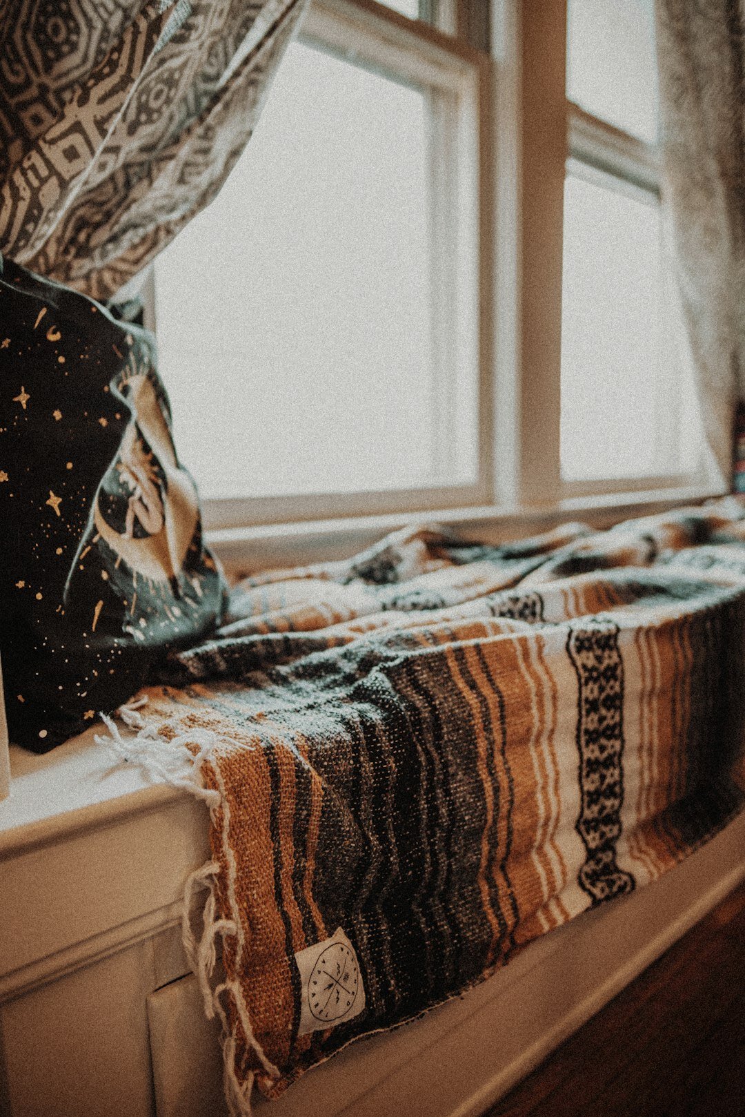 cozy reading nook at night